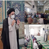 حضور نماینده ولی فقیه و امام جمعه محترم شهرستان کاشان در مسجد امام علی(ع) دانشگاه کاشان